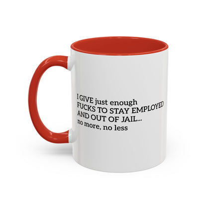 Mug - Vintage Unbothered Lady 'I Give Just Enough Fucks' Design